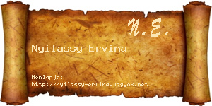 Nyilassy Ervina névjegykártya